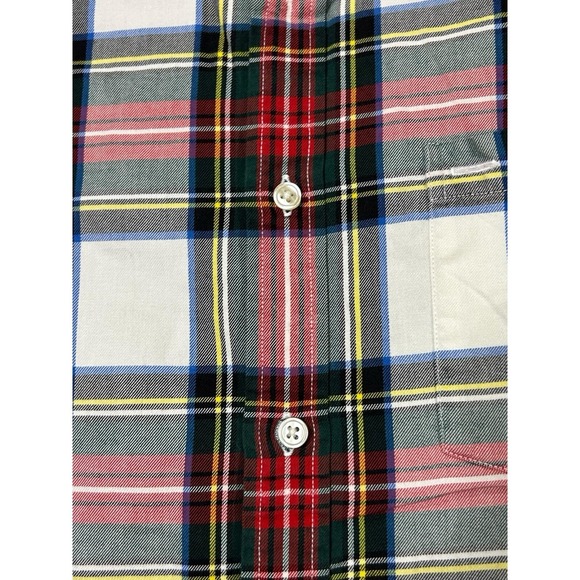 Tommy Hilfiger Button Down Plaid Dress Shirt Men's M Long Sleeve Red White - Picture 5 of 12